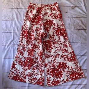 Midnight Sky Red Floral Wide Leg Pants Size L